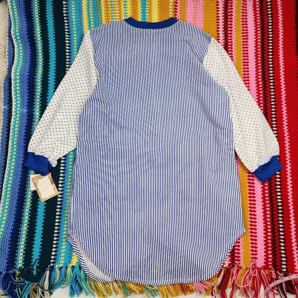 Bold Spirit Christmas Pajama Sleepshirt NWT Large Cotton Nightgown Polka Dot - Picture 4 of 14